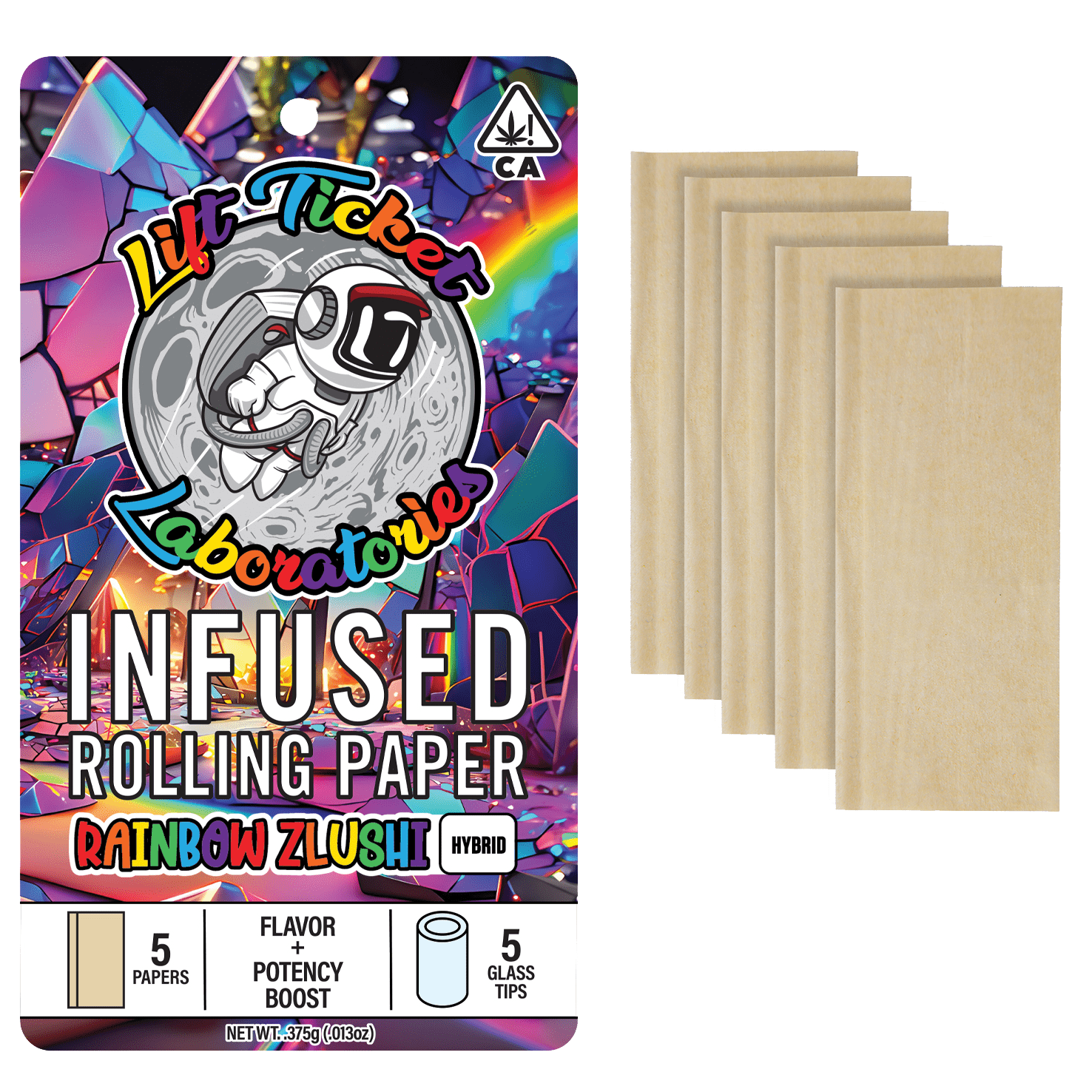 Rainbow Zlushi NoTips - Infused Rolling Paper - 5 Pack